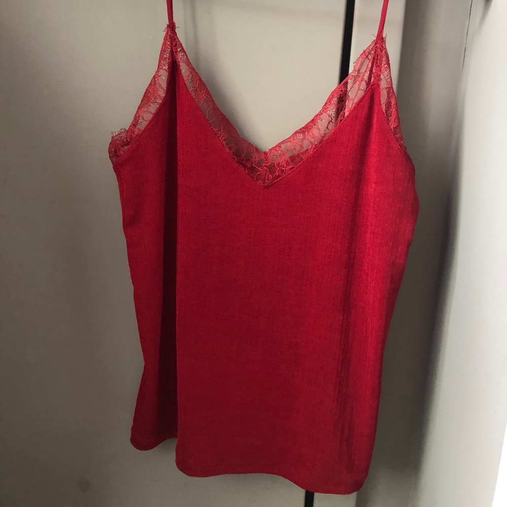 Lace Top Red Camisole